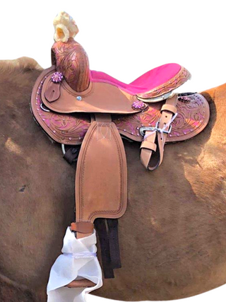 pink western saddle - pony